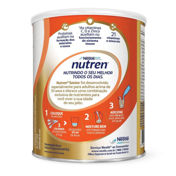 Nutren Senior Complemento Alimentar Sem Sabor Zero Lactose 740g - Image 3