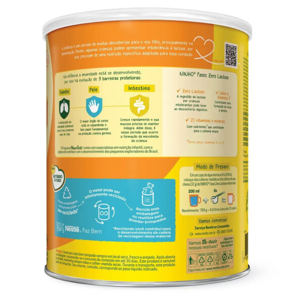 NINHO Fases 3+ Anos Zero Lactose 700g - Image 3